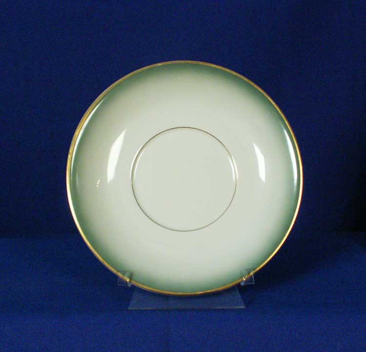 Rosenthal Chrysopras Cream Soup Saucer 3118 Cream-color Saturated Green Edge Else Shape Germany