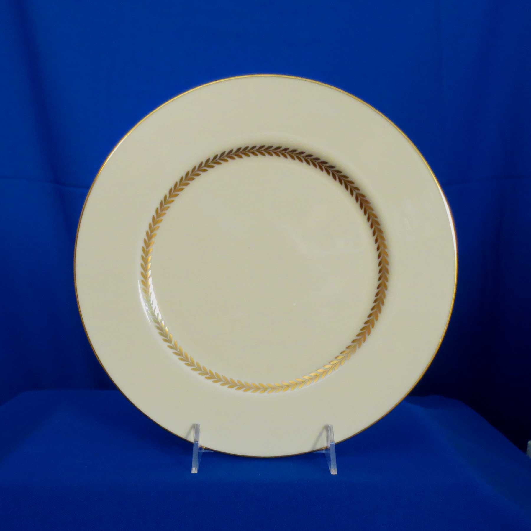 Lenox Imperial Salad Plate P-338 Ivory-color Gold Laurel Design and Trim USA