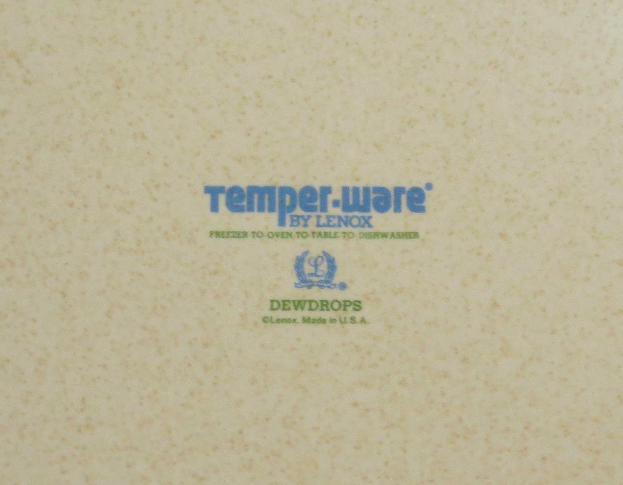 Temper-ware By LENOX DEWDROPS Made in U.S.A. Mark
